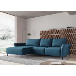 LUIS Left-Handed Corner Set with Sleep Function, Storage and CURIO 74 Blue Cushions by WERSAL LUIS Left-Handed Corner Set with Sleep Function, Storage and CURIO 74 Blue Cushions by WERSAL