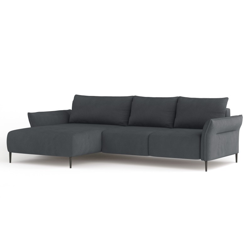 "LUIS Left-Handed Corner Suite with Sleep Function, Storage and CURIO 93 Charcoal Cushions by WERSAL" "LUIS Left-Handed Corner Suite with Sleep Function, Storage and CURIO 93 Charcoal Cushions by WERSAL"