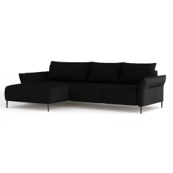 "LUIS Left Hand Corner Sofa Set with Sleep Function, Storage and CURIO 99 Graphite Cushions from WERSAL"