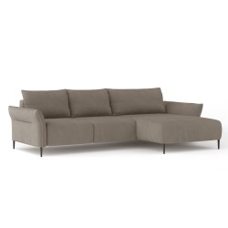 LUIS Right-Hand Corner Set with Sleeping Function, Storage, and CURIO 11 Cappuccino Cushions by WERSAL