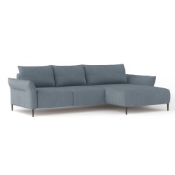 "LUIS Right-Handed Corner Set with Sleeper Function, Storage and CURIO 70 Light Grey Cushions from WERSAL"