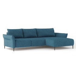 LUIS Right-Hand Corner Set with Sleep Function, Storage and CURIO 74 Blue Cushions from WERSAL