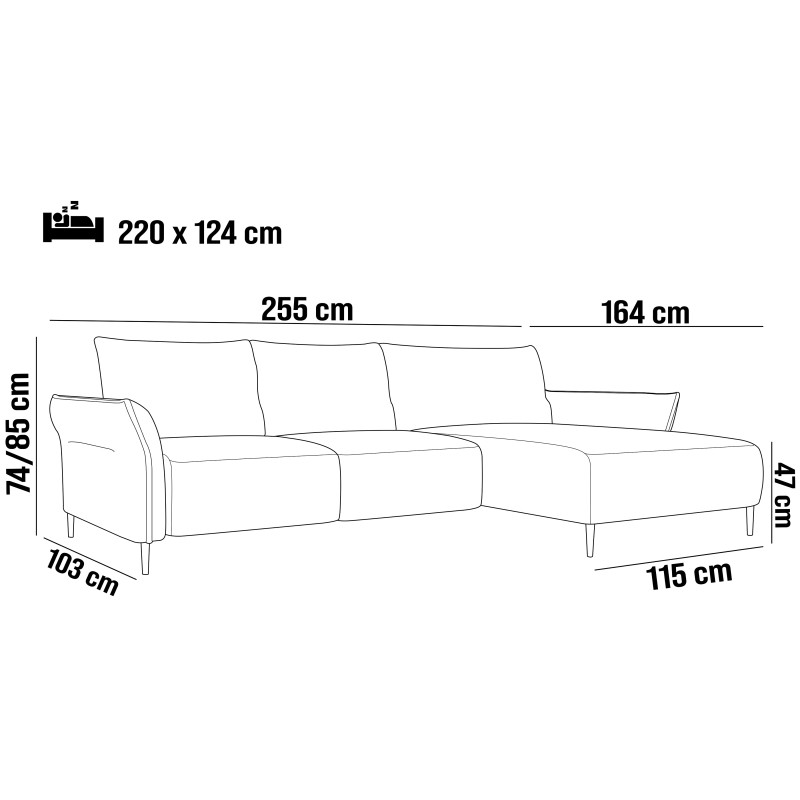 LUIS Right-Handed Corner Set with Sleeper Function, Storage, and CURIO 99 Graphite Cushions by WERSAL LUIS Right-Handed Corner Set with Sleeper Function, Storage, and CURIO 99 Graphite Cushions by WERSAL
