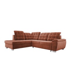 LOTTA L Free-Standing Left-Sided Corner Sofa in SALVADOR 07 VERSAILLES Fabric