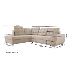 LOTTA L Left-Facing Freestanding Corner Sofa in SALVADOR 08 Fabric - VERSAILLES Edition LOTTA L Left-Facing Freestanding Corner Sofa in SALVADOR 08 Fabric - VERSAILLES Edition