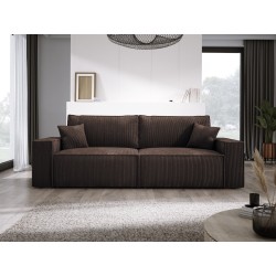 KASJO Left-Handed Corner Sofa with Sleep Function and Cushions, 2x POSO 006 Brown Storage Box by Stork Furniture KASJO Left-Handed Corner Sofa with Sleep Function and Cushions, 2x POSO 006 Brown Storage Box by Stork Furniture