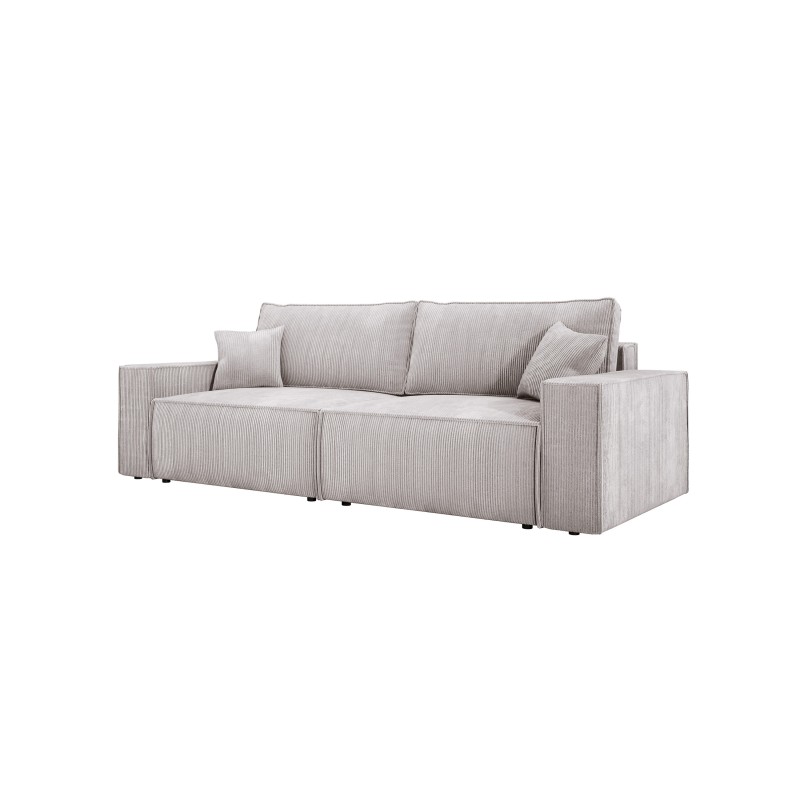 KASJO Left-Handed Corner Sofa with Sleeping Function and Pillows, 2x POSO 100 Dirty White Storage Units by Stork Furniture KASJO Left-Handed Corner Sofa with Sleeping Function and Pillows, 2x POSO 100 Dirty White Storage Units by Stork Furniture