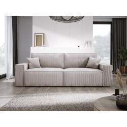 KASJO Left-Handed Corner Sofa with Sleeping Function and Pillows, 2x POSO 100 Dirty White Storage Units by Stork Furniture KASJO Left-Handed Corner Sofa with Sleeping Function and Pillows, 2x POSO 100 Dirty White Storage Units by Stork Furniture