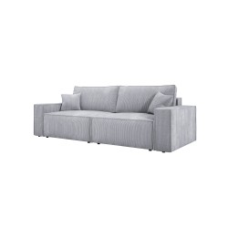 KASJO Left-Handed Corner Sofa with Sleep Function and Pillows, 2x POSO 110 Ash Storage Units by Stork Furniture