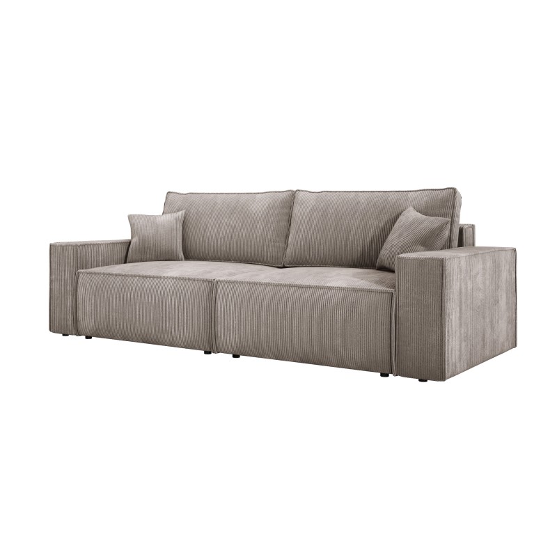 KASJO Right-Sided Corner Sofa with Sleeping Function and Cushions, 2x POSO 002 Cappuccino Storage Compartment by Stork Furniture KASJO Right-Sided Corner Sofa with Sleeping Function and Cushions, 2x POSO 002 Cappuccino Storage Compartment by Stork Furniture