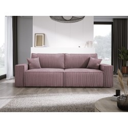 KASJO Right-Sided Corner Sofa with Sleeping Function and Cushions, 2x POSO 027 Pink Storage Boxes by Stork Furniture KASJO Right-Sided Corner Sofa with Sleeping Function and Cushions, 2x POSO 027 Pink Storage Boxes by Stork Furniture