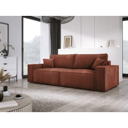 KASJO Right-Sided Corner Sofa with Sleep Function and Pillows, 2x POSO 039 Copper Storage Compartment by Stork Furniture KASJO Right-Sided Corner Sofa with Sleep Function and Pillows, 2x POSO 039 Copper Storage Compartment by Stork Furniture
