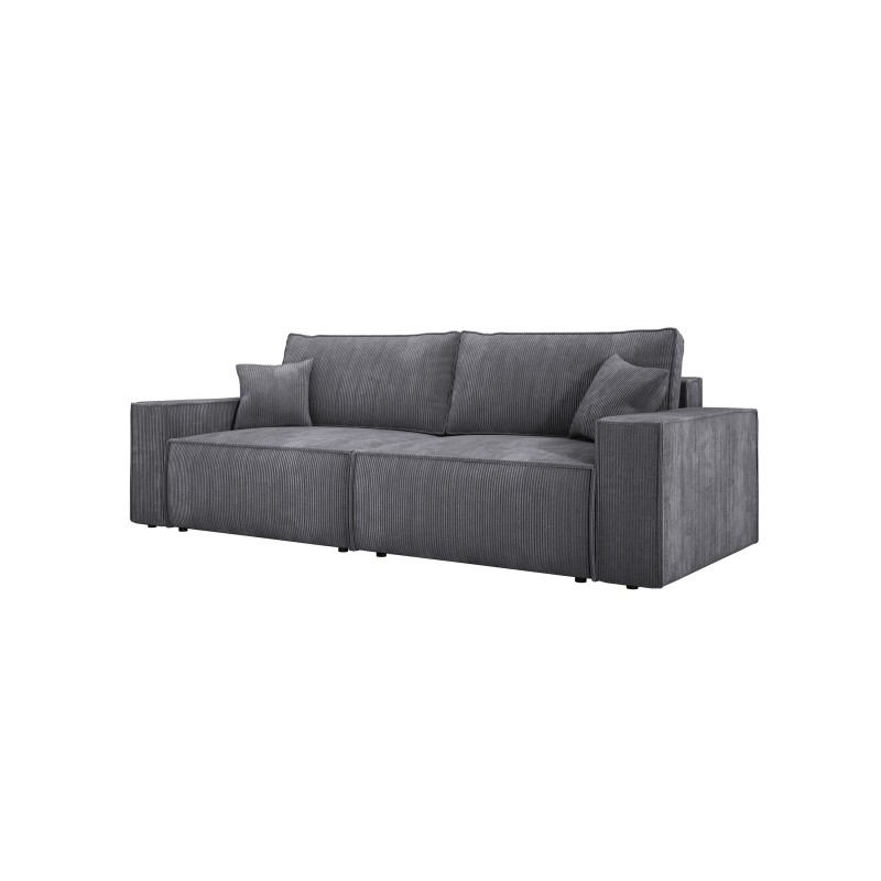 KASJO Right-Hand Corner Sofa with Sleeping Function and Cushions, 2x POSO 060 Grey Storage Box by Stork Furniture KASJO Right-Hand Corner Sofa with Sleeping Function and Cushions, 2x POSO 060 Grey Storage Box by Stork Furniture
