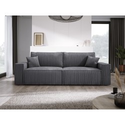 KASJO Right-Hand Corner Sofa with Sleeping Function and Cushions, 2x POSO 060 Grey Storage Box by Stork Furniture KASJO Right-Hand Corner Sofa with Sleeping Function and Cushions, 2x POSO 060 Grey Storage Box by Stork Furniture