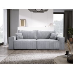 KASJO Right-Handed Corner Sofa with Sleeping Function and Cushions, 2x POSO 110 Ash Grey Storage Units by Stork Furniture KASJO Right-Handed Corner Sofa with Sleeping Function and Cushions, 2x POSO 110 Ash Grey Storage Units by Stork Furniture