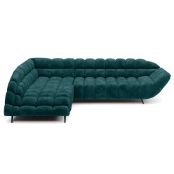 GAPPA Left-Hand Corner Sofa with Electric Extendable Seat in Monolith_37 Green by WERSAL