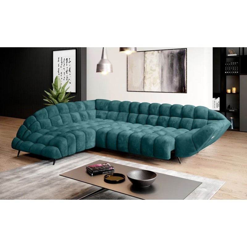 GAPPA Left-Hand Corner Sofa with Electric Extendable Seat in Monolith_37 Green by WERSAL GAPPA Left-Hand Corner Sofa with Electric Extendable Seat in Monolith_37 Green by WERSAL
