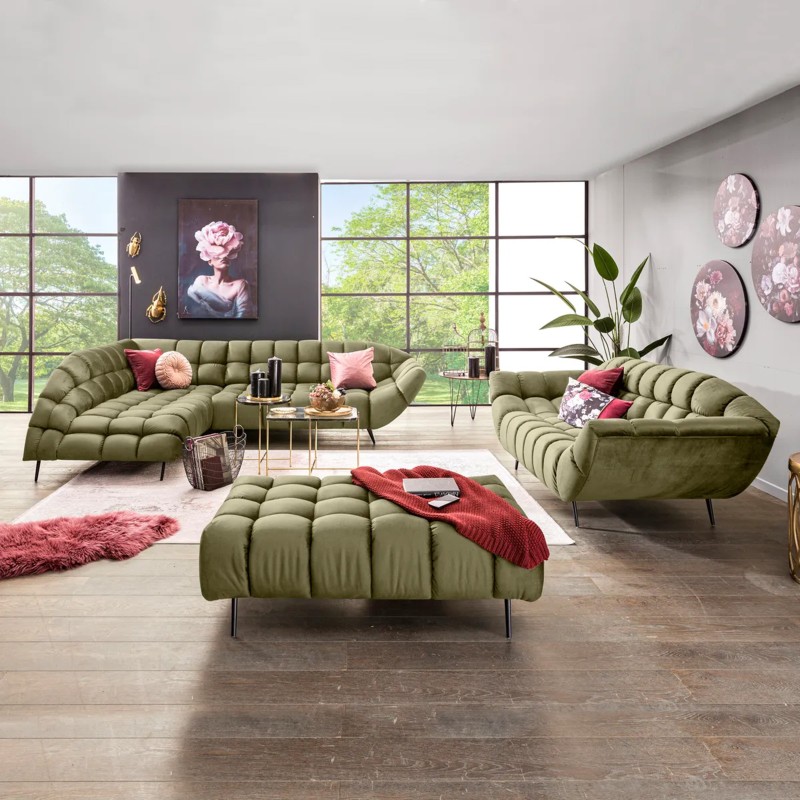 GAPPA Left-Handed Corner Sofa with Electric Extendable Seat in Monolith_38 Olive - VERSAILLES Edition GAPPA Left-Handed Corner Sofa with Electric Extendable Seat in Monolith_38 Olive - VERSAILLES Edition