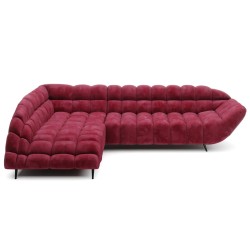 GAPPA Left-Handed Corner Sofa with Electric Extendable Seat in Monolith_59 Burgundy by WERSAL