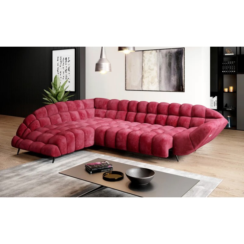 GAPPA Left-Handed Corner Sofa with Electric Extendable Seat in Monolith_59 Burgundy by WERSAL GAPPA Left-Handed Corner Sofa with Electric Extendable Seat in Monolith_59 Burgundy by WERSAL