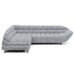 GAPPA Left-Hand Corner Sofa with Electric Extendable Seat in Monolith_84 Ash Grey VERSAL