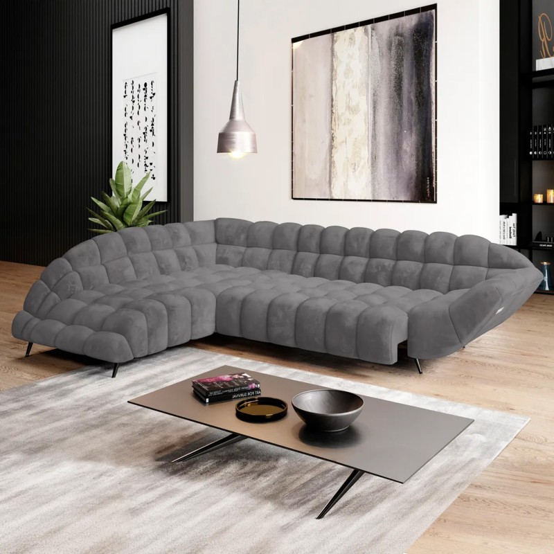 GAPPA Left-Handed Corner Sofa with Electric Extendable Seat in Monolith_85 Grey from WERSAL GAPPA Left-Handed Corner Sofa with Electric Extendable Seat in Monolith_85 Grey from WERSAL