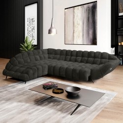 GAPPA Left-Hand Corner Sofa with Electric Extendable Seat in Monolith_95 Black by WERSAL GAPPA Left-Hand Corner Sofa with Electric Extendable Seat in Monolith_95 Black by WERSAL
