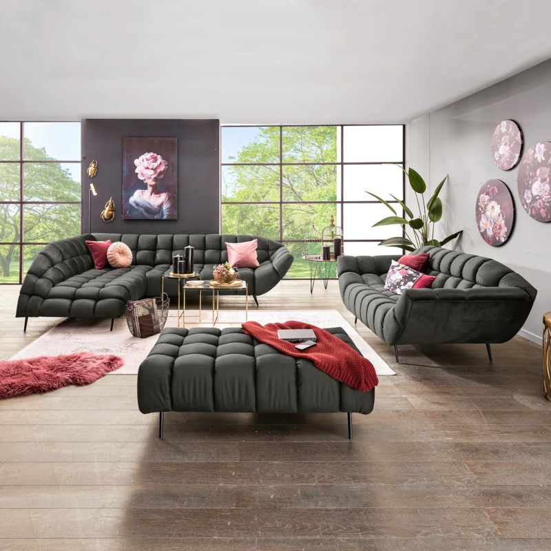 GAPPA Left-Hand Corner Sofa with Electric Extendable Seat in Monolith_95 Black by WERSAL GAPPA Left-Hand Corner Sofa with Electric Extendable Seat in Monolith_95 Black by WERSAL