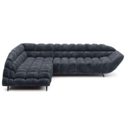 GAPPA Left-Hand Corner Sofa with Electric Extendable Seat in Anthracite Monolith_97 by WERSAL