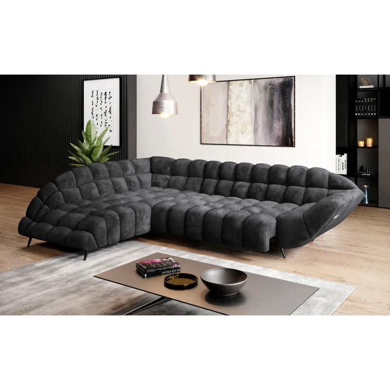 GAPPA Left-Hand Corner Sofa with Electric Extendable Seat in Anthracite Monolith_97 by WERSAL GAPPA Left-Hand Corner Sofa with Electric Extendable Seat in Anthracite Monolith_97 by WERSAL