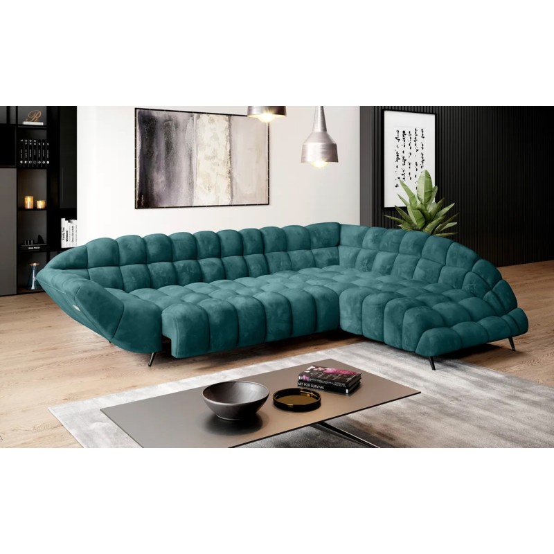 GAPPA Right-Hand Corner Sofa with Electric Extendable Seat in Monolith_37 Green by WERSAL GAPPA Right-Hand Corner Sofa with Electric Extendable Seat in Monolith_37 Green by WERSAL