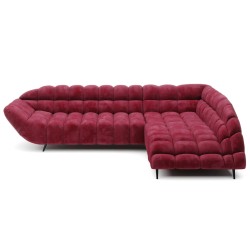 GAPPA Right-Hand Corner Sofa with Electric Extendable Seat in Monolith_59 Burgundy by WERSAL