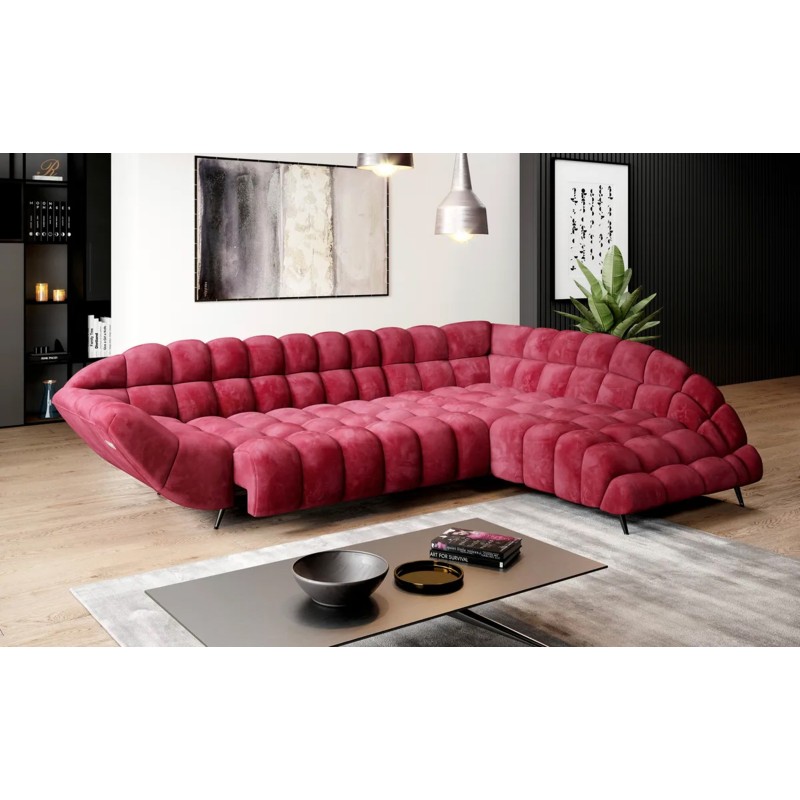 GAPPA Right-Hand Corner Sofa with Electric Extendable Seat in Monolith_59 Burgundy by WERSAL GAPPA Right-Hand Corner Sofa with Electric Extendable Seat in Monolith_59 Burgundy by WERSAL