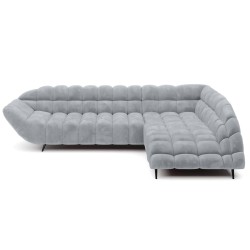 GAPPA Right-Handed Corner Sofa with Electric Extendable Seat in Monolith_84 Ash Grey - VERSAILLES Edition