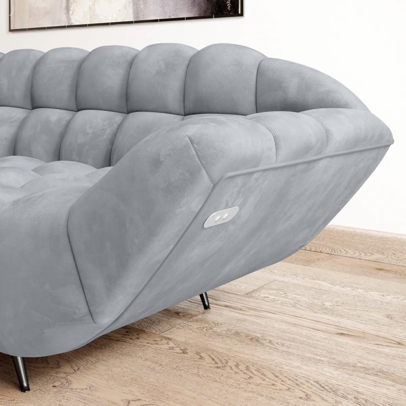 GAPPA Right-Handed Corner Sofa with Electric Extendable Seat in Monolith_84 Ash Grey - VERSAILLES Edition GAPPA Right-Handed Corner Sofa with Electric Extendable Seat in Monolith_84 Ash Grey - VERSAILLES Edition