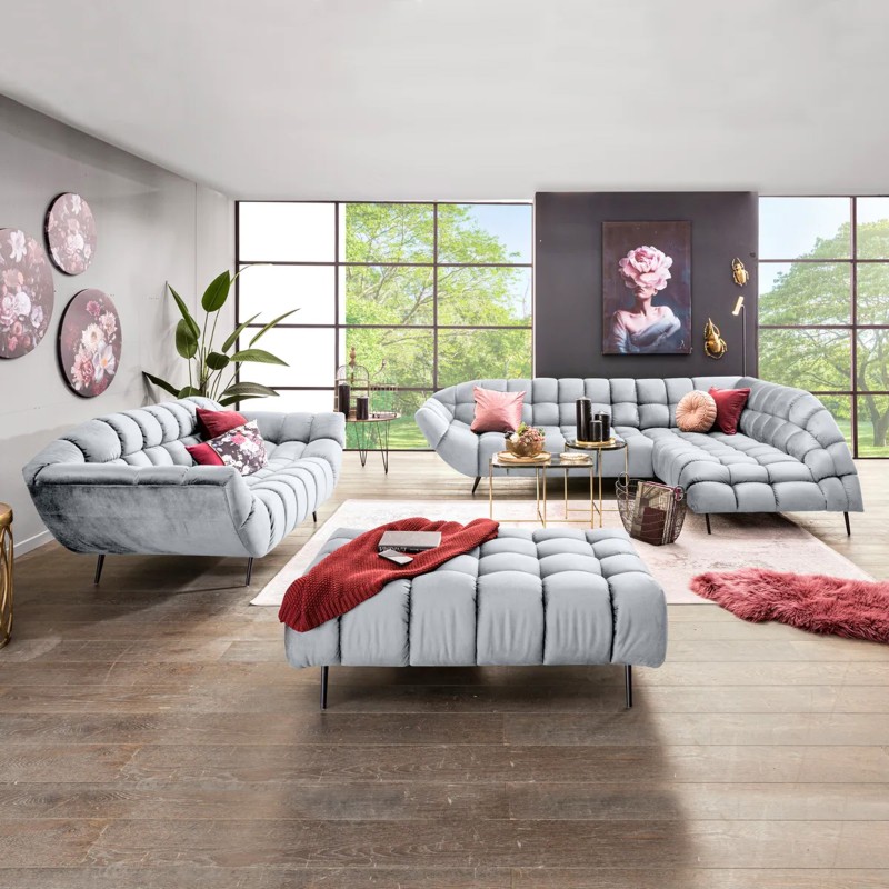 GAPPA Right-Handed Corner Sofa with Electric Extendable Seat in Monolith_84 Ash Grey - VERSAILLES Edition GAPPA Right-Handed Corner Sofa with Electric Extendable Seat in Monolith_84 Ash Grey - VERSAILLES Edition