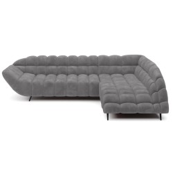 GAPPA Right-Handed Corner Sofa with Electric Extendable Seat in Monolith_85 Grey by WERSAL