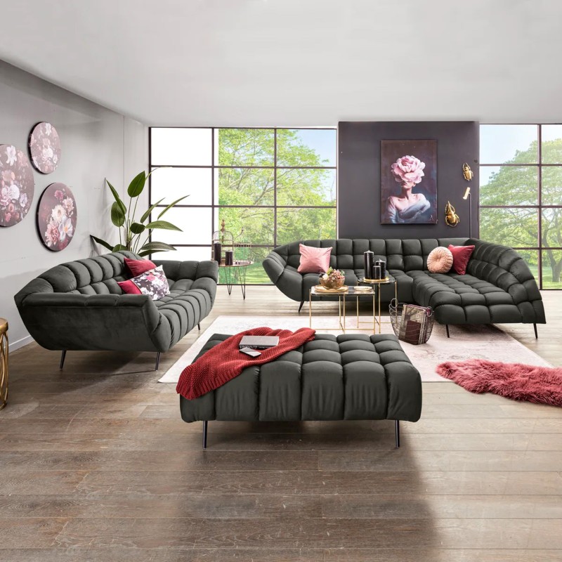 GAPPA Right-Hand Corner Sofa with Electric Extendable Seat in Monolith_95 Black by WERSAL GAPPA Right-Hand Corner Sofa with Electric Extendable Seat in Monolith_95 Black by WERSAL