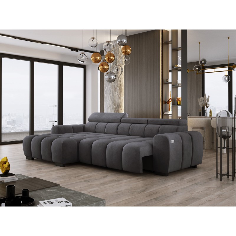 OMBO S Left-Handed Corner Sofa with Electric Adjustment in SALVADOR 15 OMBO S Left-Handed Corner Sofa with Electric Adjustment in SALVADOR 15