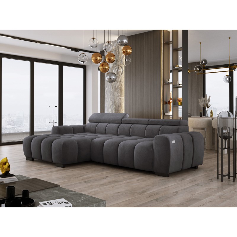 OMBO S Left-Handed Corner Sofa with Electric Adjustment in SALVADOR 15 OMBO S Left-Handed Corner Sofa with Electric Adjustment in SALVADOR 15