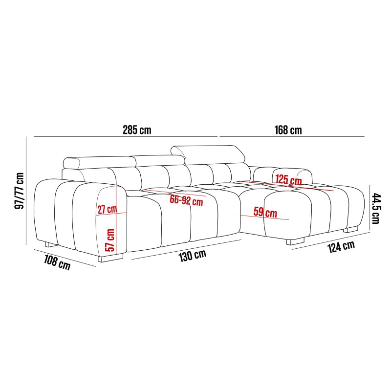 OMBO S Right-Handed Corner Sofa with Electric Adjustment in SALVADOR 01 OMBO S Right-Handed Corner Sofa with Electric Adjustment in SALVADOR 01
