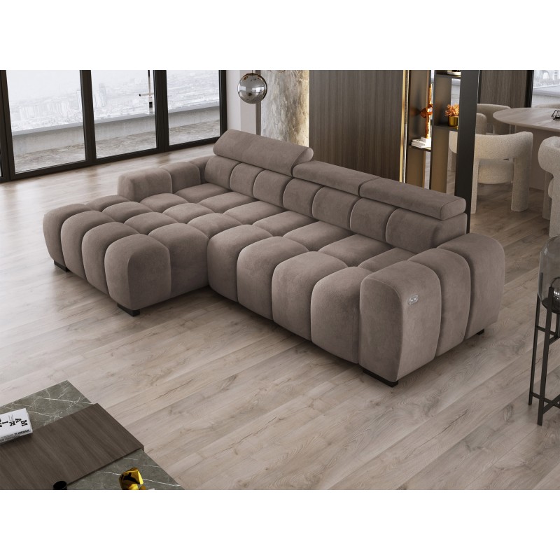 OMBO S Left-Handed Corner Sofa with Electric Adjustment in SALVADOR 03