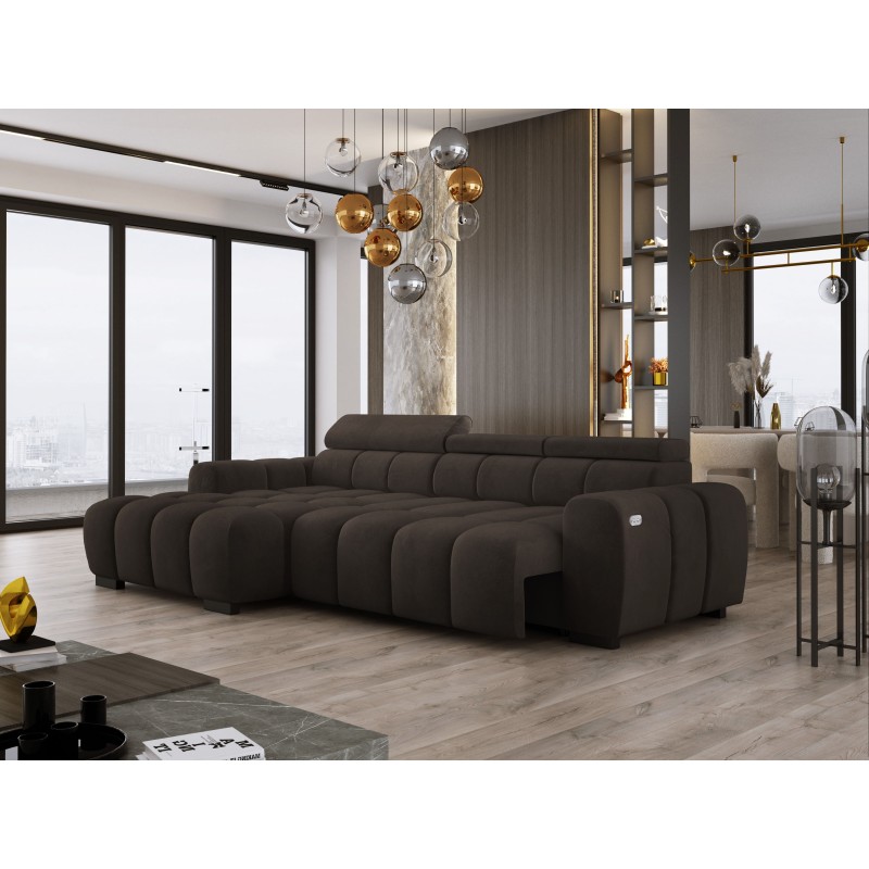 OMBO S Left-Handed Corner Sofa with Electric Adjustment in SALVADOR 04 OMBO S Left-Handed Corner Sofa with Electric Adjustment in SALVADOR 04