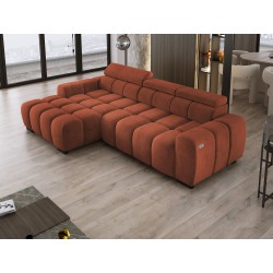 OMBO S Left-Hand Corner Sofa with Electric Adjustment in SALVADOR 07