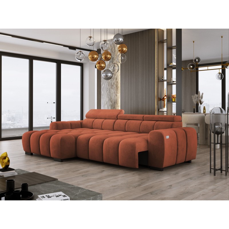 OMBO S Left-Hand Corner Sofa with Electric Adjustment in SALVADOR 07 OMBO S Left-Hand Corner Sofa with Electric Adjustment in SALVADOR 07