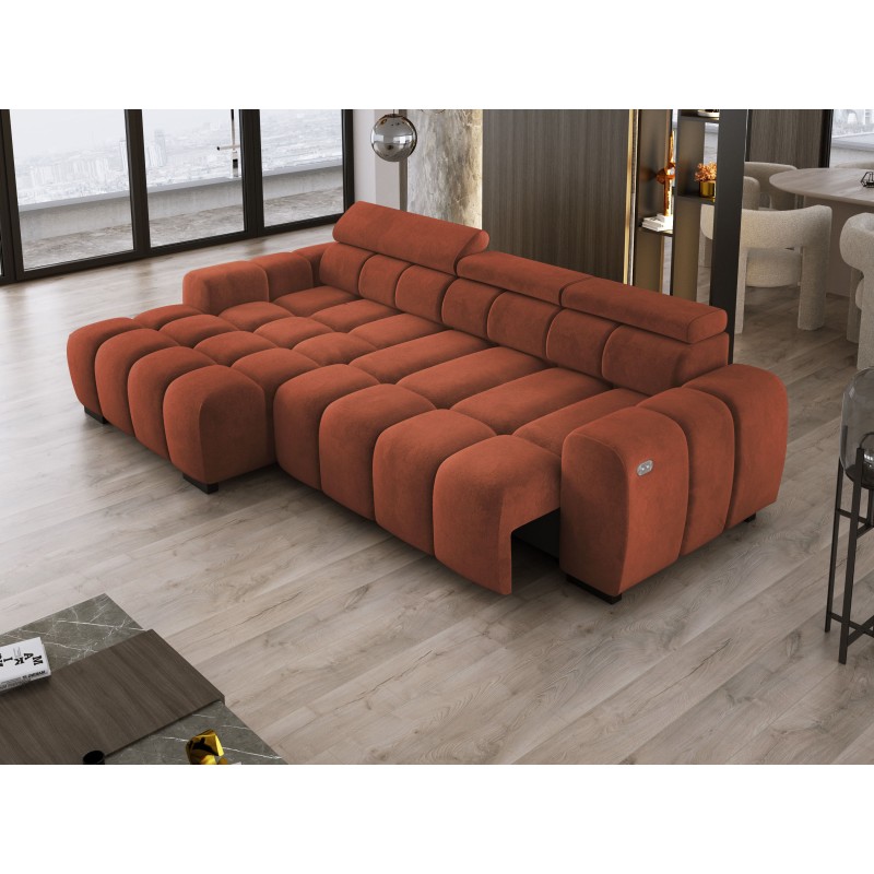 OMBO S Left-Hand Corner Sofa with Electric Adjustment in SALVADOR 07 OMBO S Left-Hand Corner Sofa with Electric Adjustment in SALVADOR 07