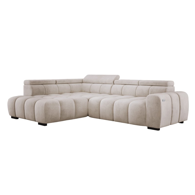 BULL L Left-Handed Corner Sofa with Electric Adjustment in SALVADOR 01 VERSAILLES BULL L Left-Handed Corner Sofa with Electric Adjustment in SALVADOR 01 VERSAILLES