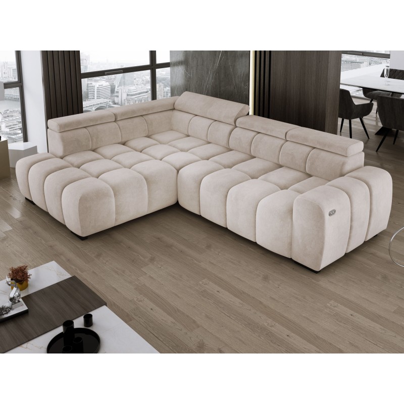 BULL L Left-Handed Corner Sofa with Electric Adjustment in SALVADOR 01 VERSAILLES BULL L Left-Handed Corner Sofa with Electric Adjustment in SALVADOR 01 VERSAILLES