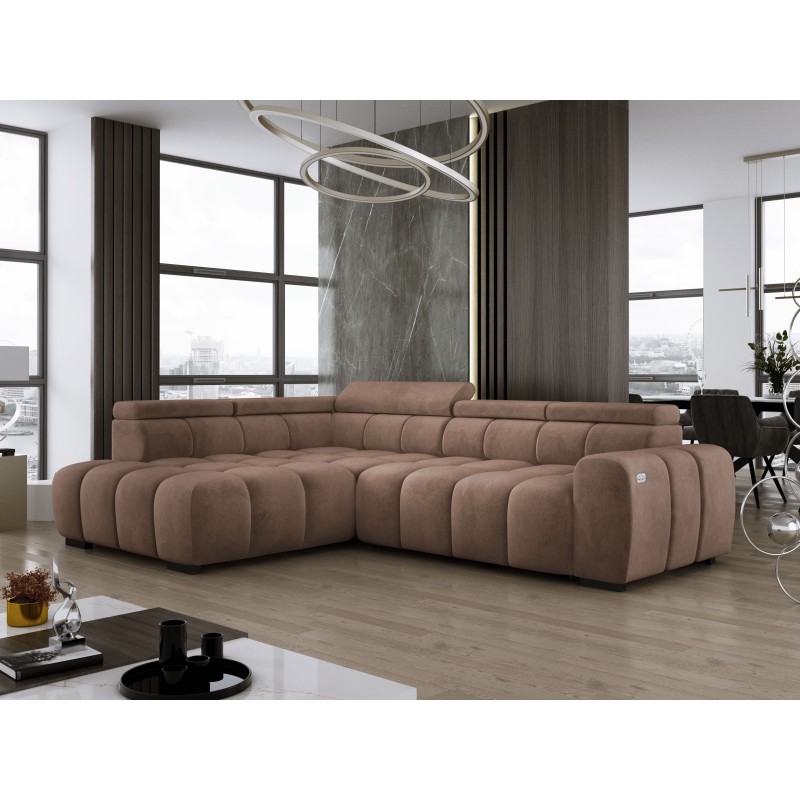 BULL L Left-Handed Corner Sofa with Electric Adjustment in SALVADOR 03 VERSAILLES Style BULL L Left-Handed Corner Sofa with Electric Adjustment in SALVADOR 03 VERSAILLES Style