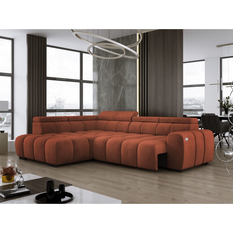 BULL L Left-Handed Corner Sofa with Electric Adjustment in SALVADOR 07 VERSAILLES Style BULL L Left-Handed Corner Sofa with Electric Adjustment in SALVADOR 07 VERSAILLES Style